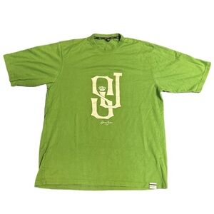VTG SEAN JOHN men's green velvet SJ graphic tee, XXL.